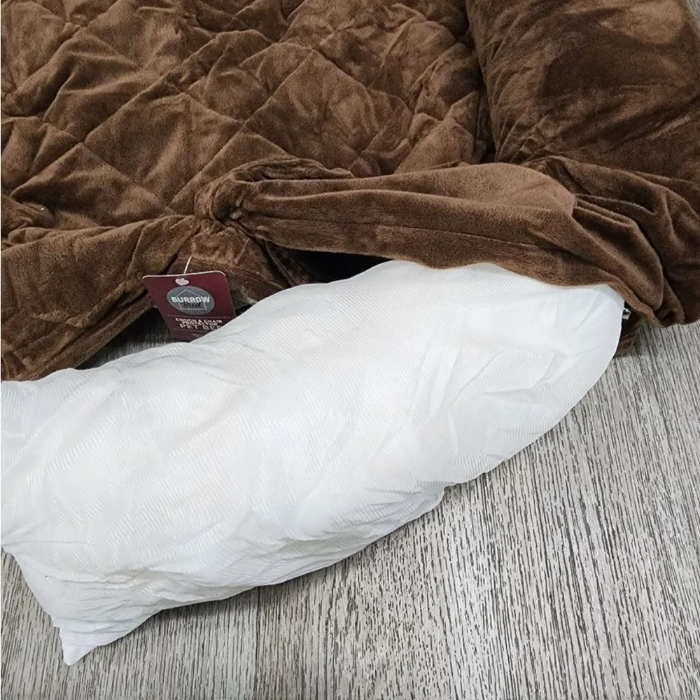 Chocolate Brown Burrow Bud Couch & Chair Protector Pet Bed